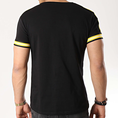 Frilivin - Tee Shirt Avec Bandes B8103 Noir Jaune