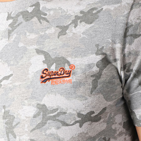 Superdry - Tee Shirt Vintage Embroidery Gris Camouflage 