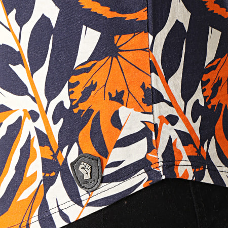 Uniplay - Tee Shirt Oversize KXT-10 Bleu Marine Orange Floral