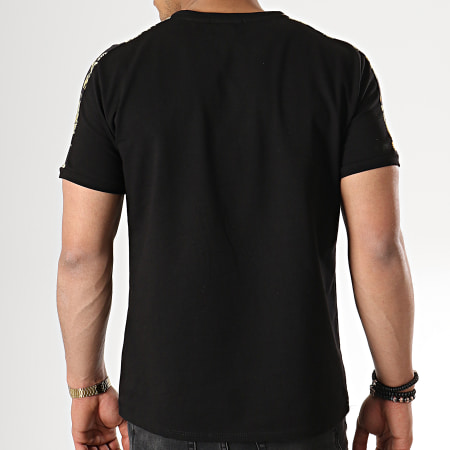 Aarhon - Tee Shirt Avec Bandes 91243 Noir Renaissance 