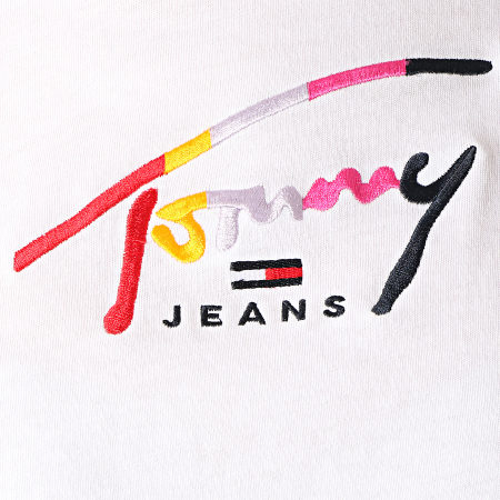 Tommy Jeans - Tee Shirt Crop Femme Script 6224 Blanc