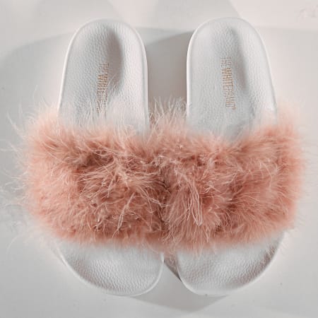 Girls Outfit - Claquettes Femme Feather L0130 Rose Blanc
