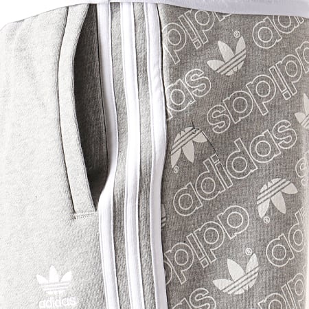 Adidas Originals - Short Jogging A Bandes Monogram DV2012 Gris Chiné