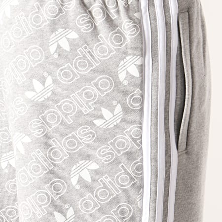 Adidas Originals - Short Jogging A Bandes Monogram DV2012 Gris Chiné