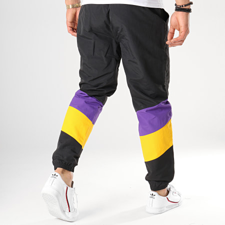 New Era - Pantalon Jogging NBA Colour Block Los Angeles Lakers Noir Jaune Violet