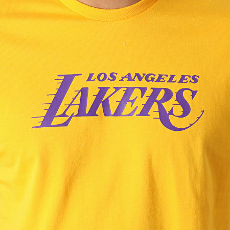 New Era - Tee Shirt NBA Colour Block Los Angeles Lakers Jaune Violet Noir