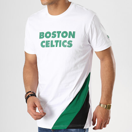 New Era - Tee Shirt NBA Colour Block Boston Celtics Blanc Vert Noir