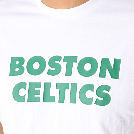 New Era - Tee Shirt NBA Colour Block Boston Celtics Blanc Vert Noir