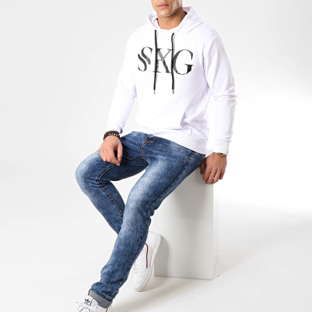 SKG - Sweat Capuche Logo Blanc