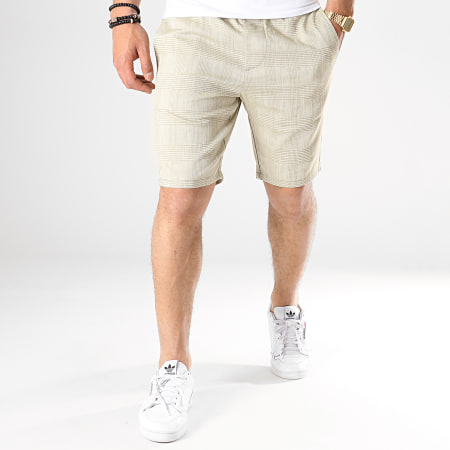 Only And Sons - Short A Carreaux Linus Check Vert Clair