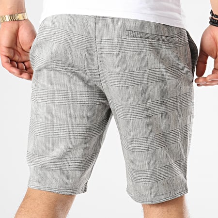 Only And Sons - Short A Carreaux Linus Check Gris