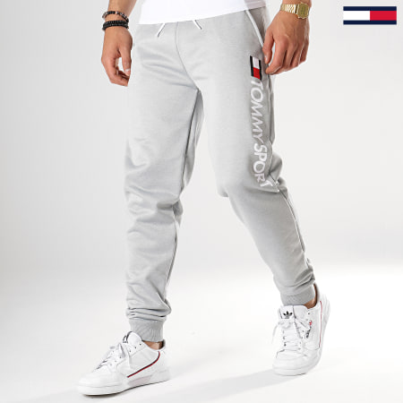 Tommy Hilfiger - Pantalon Jogging Vertical Logo 0071 Gris Chiné