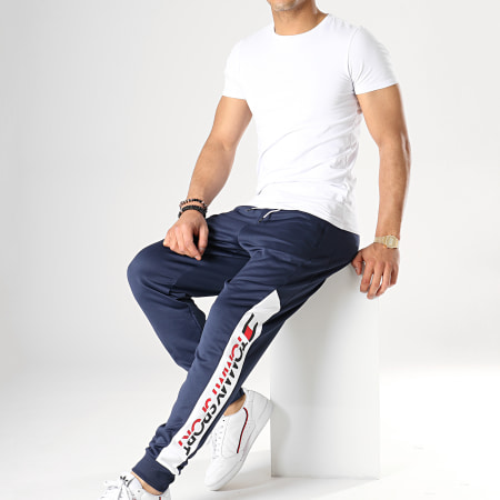 Tommy Hilfiger - Pantalon Jogging Avec Bande Leg Logo 0088 Bleu Marine Blanc