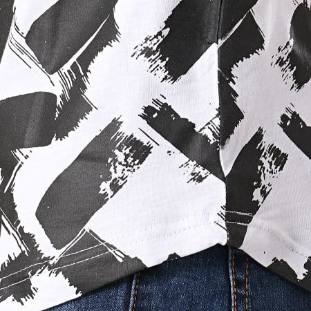 Gov Denim - Tee Shirt Oversize A Bandes G18011 Blanc Noir