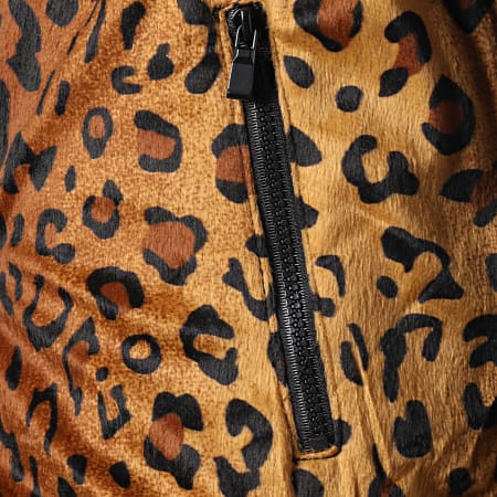 Gov Denim - Veste Zippée Fourrure DXF013 Leopard Noir