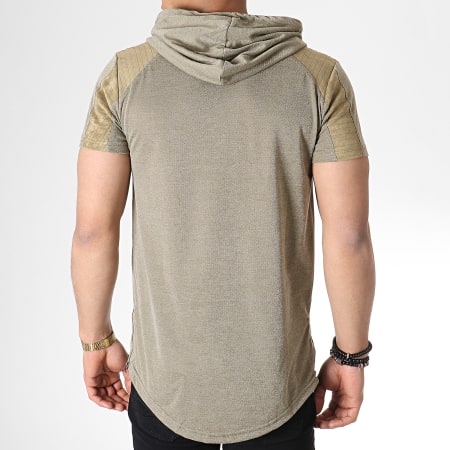 Gov Denim - Tee Shirt Oversize A Capuche 171029 Vert Kaki