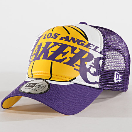 New Era - Casquette Trucker NBA Retro Pack 940 Los Angeles Lakers Blanc Violet