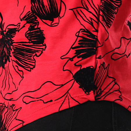 Aarhon - Tee Shirt Oversize 91312 Rouge Noir Floral