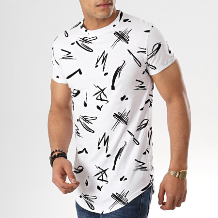 Aarhon - Tee Shirt Oversize 91315 Blanc Noir