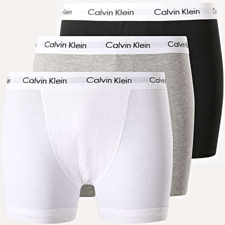 Calvin Klein - Lot de 3 Boxers NB1770A Blanc Gris Chiné Noir