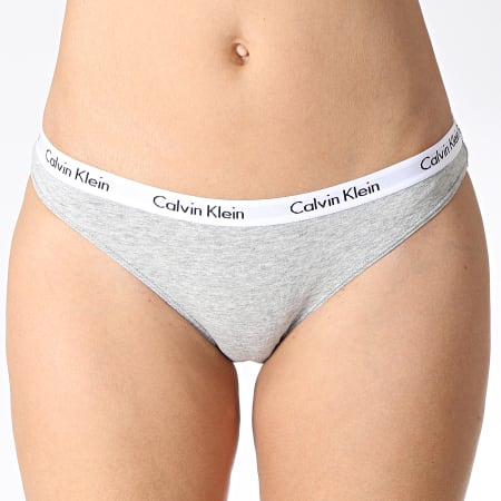 Calvin Klein - Lot De 3 Culottes Femme QD3588E Blanc Noir Gris Chiné