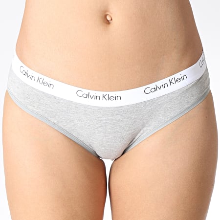 Calvin Klein - Culotte Femme QF1369E Gris Chiné Blanc