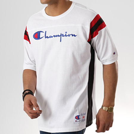 Champion - Tee Shirt 213056 Blanc Noir Rouge