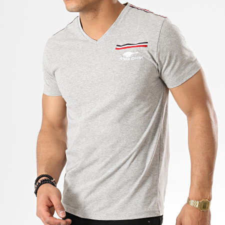 Classic Series - Tee Shirt Poche A Bandes Jimple Gris Chiné