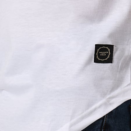 Terance Kole - Tee Shirt Oversize 98066 Blanc Noir Marbre Dégradé