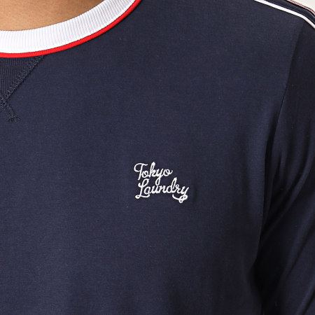 Tokyo Laundry - Tee Shirt Avec Bandes Huson Bleu Marine