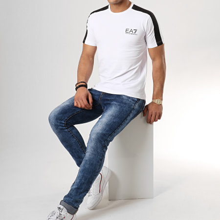 EA7 Emporio Armani - Tee Shirt A Bandes 3GPT07-PJ03Z Blanc Noir