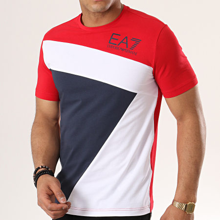 EA7 Emporio Armani - Tee Shirt 3GPT68-PJ03Z Rouge Bleu Marine Blanc