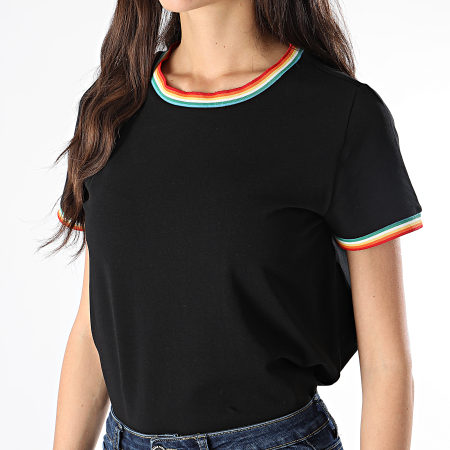 Only - Tee Shirt Femme Rainbow Noir