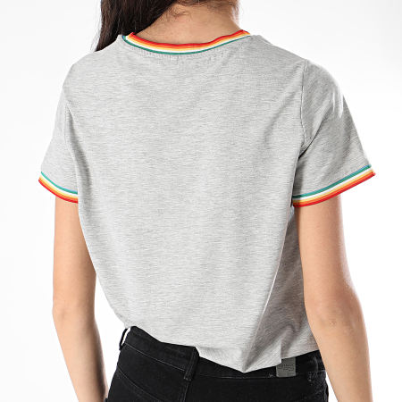 Only - Tee Shirt Femme Rainbow Gris Chiné