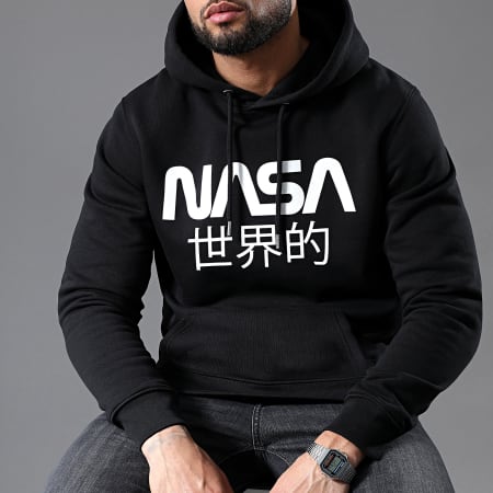 NASA - Sweat Capuche Japan Noir Blanc
