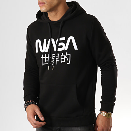 NASA - Japan Sudadera con capucha Negro Blanco