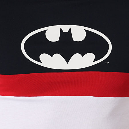 DC Comics - Tee Shirt Tape Tricolore Batman Bleu Marine Blanc Rouge