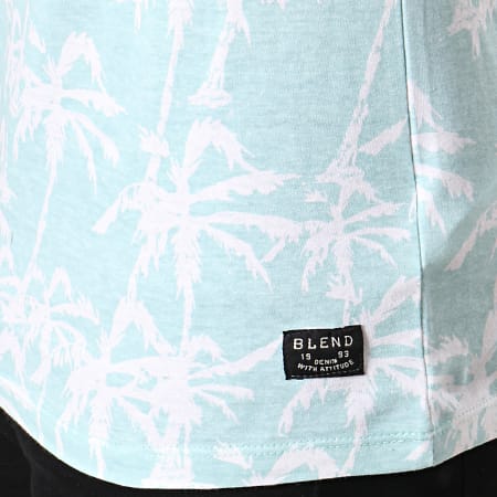 Blend - Tee Shirt 20708233 Bleu Turquoise Floral