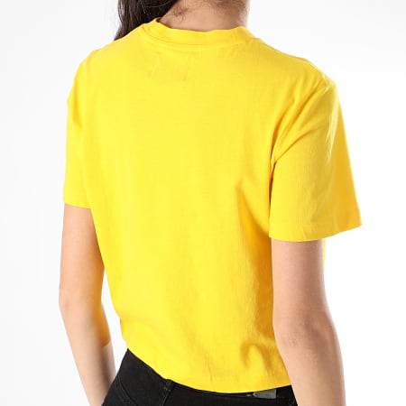 Calvin Klein - Tee Shirt Poche Crop Femme Monogram 9736 Jaune