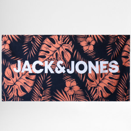 Jack And Jones - Serviette De Plage Summer Bleu Marine Rose Saumon Floral