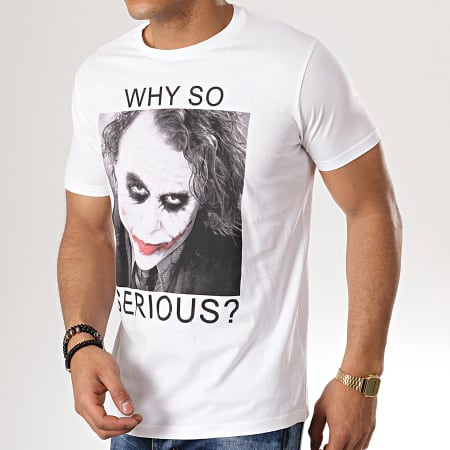 DC Comics - Tee Shirt Why So Serious? Blanc
