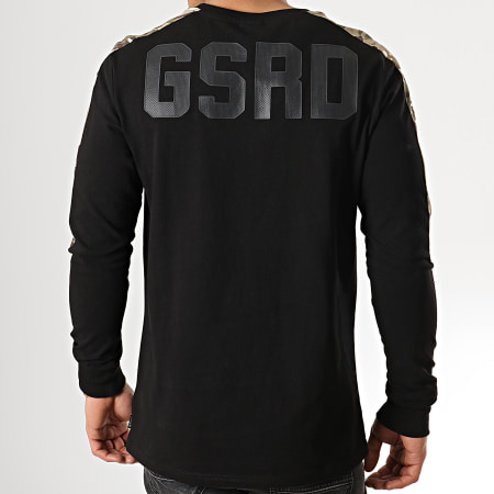 G-Star - Tee Shirt Manches Longues Avec Bande Camouflage Meson Graphic D12858-4561 Noir Vert Kaki