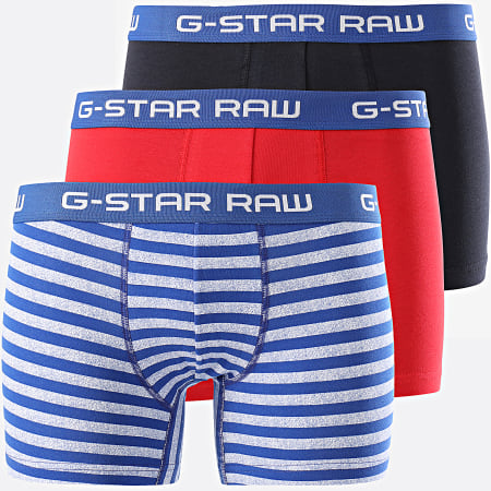 G-Star - Lot De 3 Boxers D13387-8270 Noir Rouge Bleu Roi