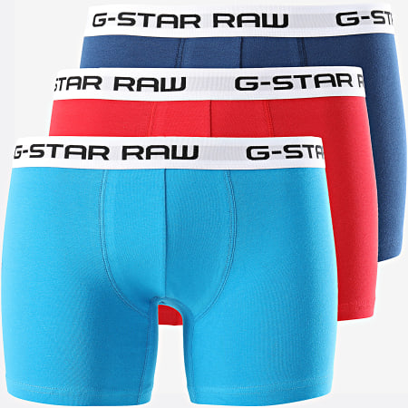 G-Star - Lot De 3 Boxers D14346-2058 Bleu Marine Bleu Clair Rouge