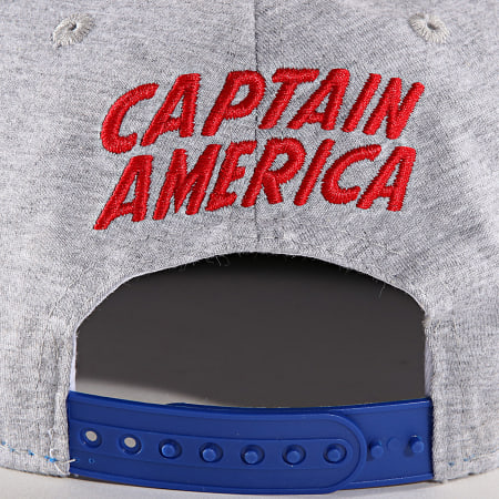 Captain America - Casquette Snapback Captain America Gris Chiné Bleu Clair