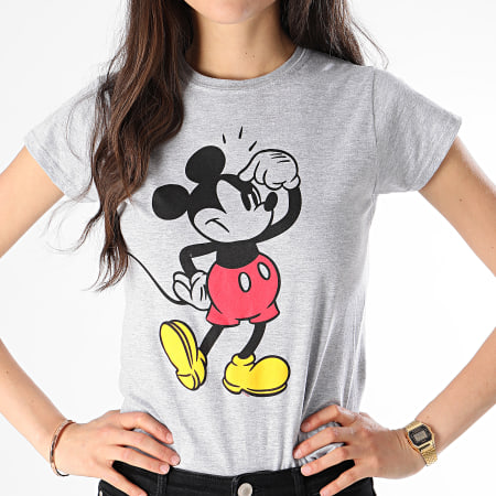 Mickey - Tee Shirt Femme Annoying Face Gris Chiné