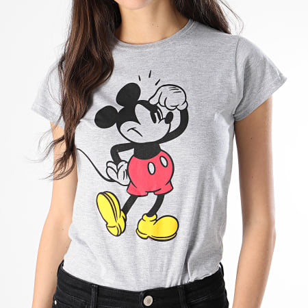 Mickey - Tee Shirt Femme Annoying Face Gris Chiné