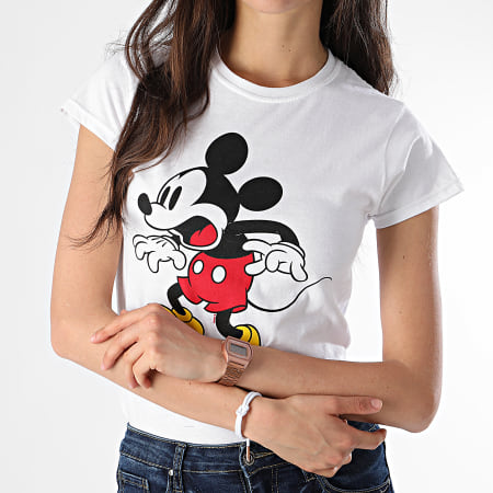 Mickey - Tee Shirt Femme Shocking Face Blanc