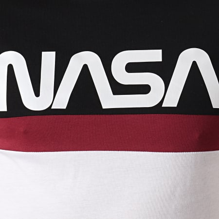 NASA - Tee Shirt Tape Tricolore Noir Blanc Bordeaux