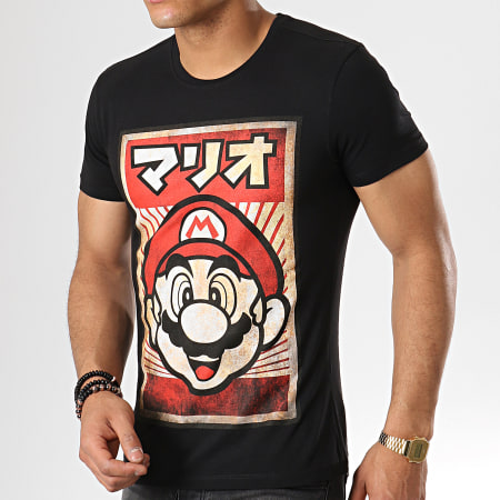 Nintendo - Tee Shirt Propaganda Poster Inspired Mario Noir